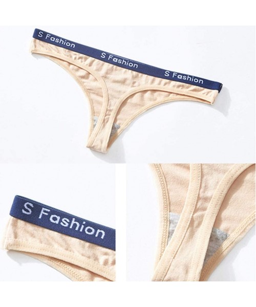 Shapewear Sexy Women Thong Panties Fashion Letter G-String Underpants Lingerie Briefs - Khaki - C0196D7SA5D