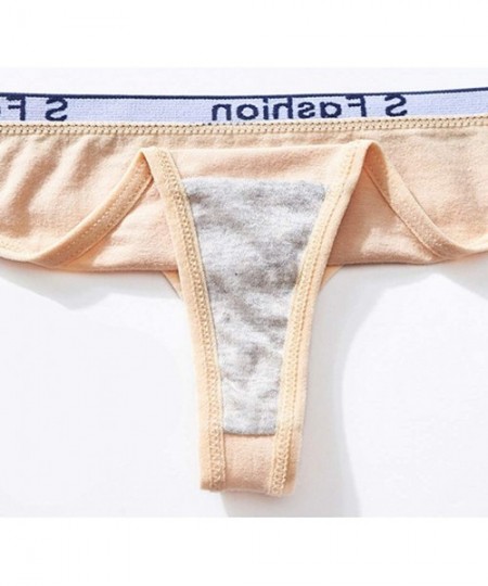 Shapewear Sexy Women Thong Panties Fashion Letter G-String Underpants Lingerie Briefs - Khaki - C0196D7SA5D