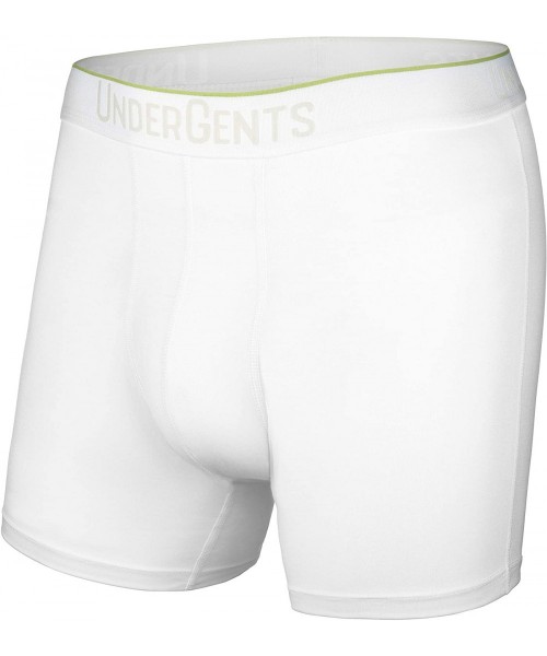 Boxer Briefs Men's Boxer Brief Underwear. 4.5" Leg & Flyless Pouch for CloudSoft Cooling Comfort Not Compression - White - CP...