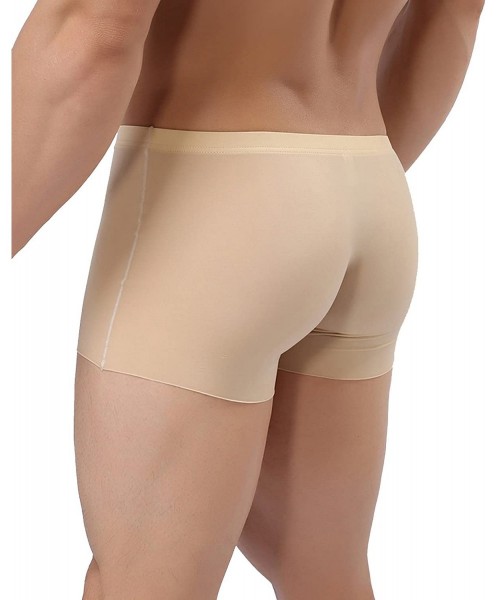 Boxer Briefs Men's Traceless Underwear Ice Silk Boxer Brief - Khaki - C9185NX4GUZ