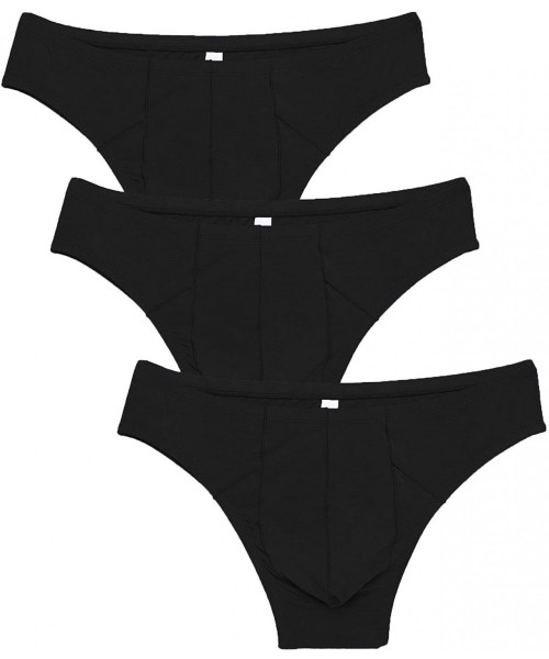 Briefs Men's Underwears Ice Silk Low Rise Sexy Bikinis and Briefs 3 Pack - 6569-black - CY188DA0336